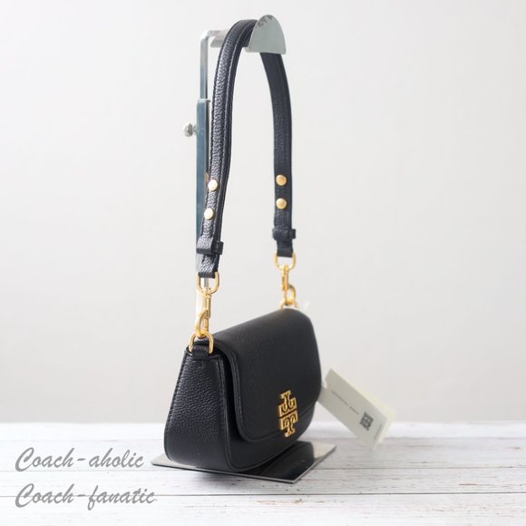 NWT Tory Burch Britten Convertible Leather Crossbody in Black - Picture 5 of 12